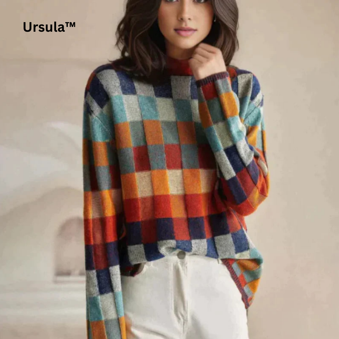 Ursula™ Kaschmir-Luxus-Rollkragenpullover aus Patchwork