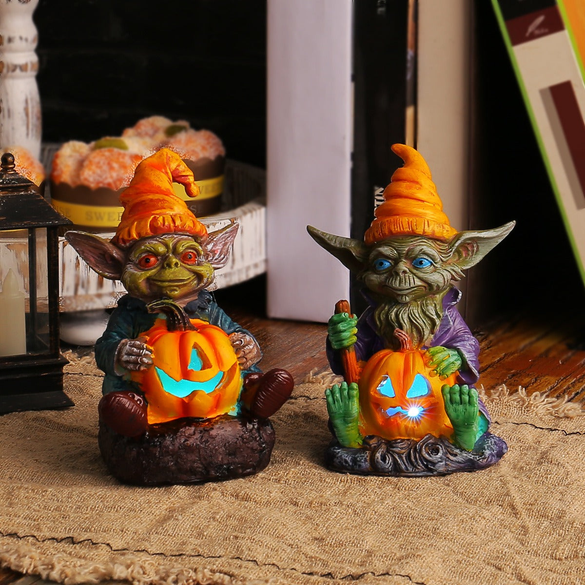 GhoulLaterne™ Ghoulie Halloween Statue aus Harz mit Kürbislampe (Kaufen Sie 1 und erhalten Sie 1 gratis)